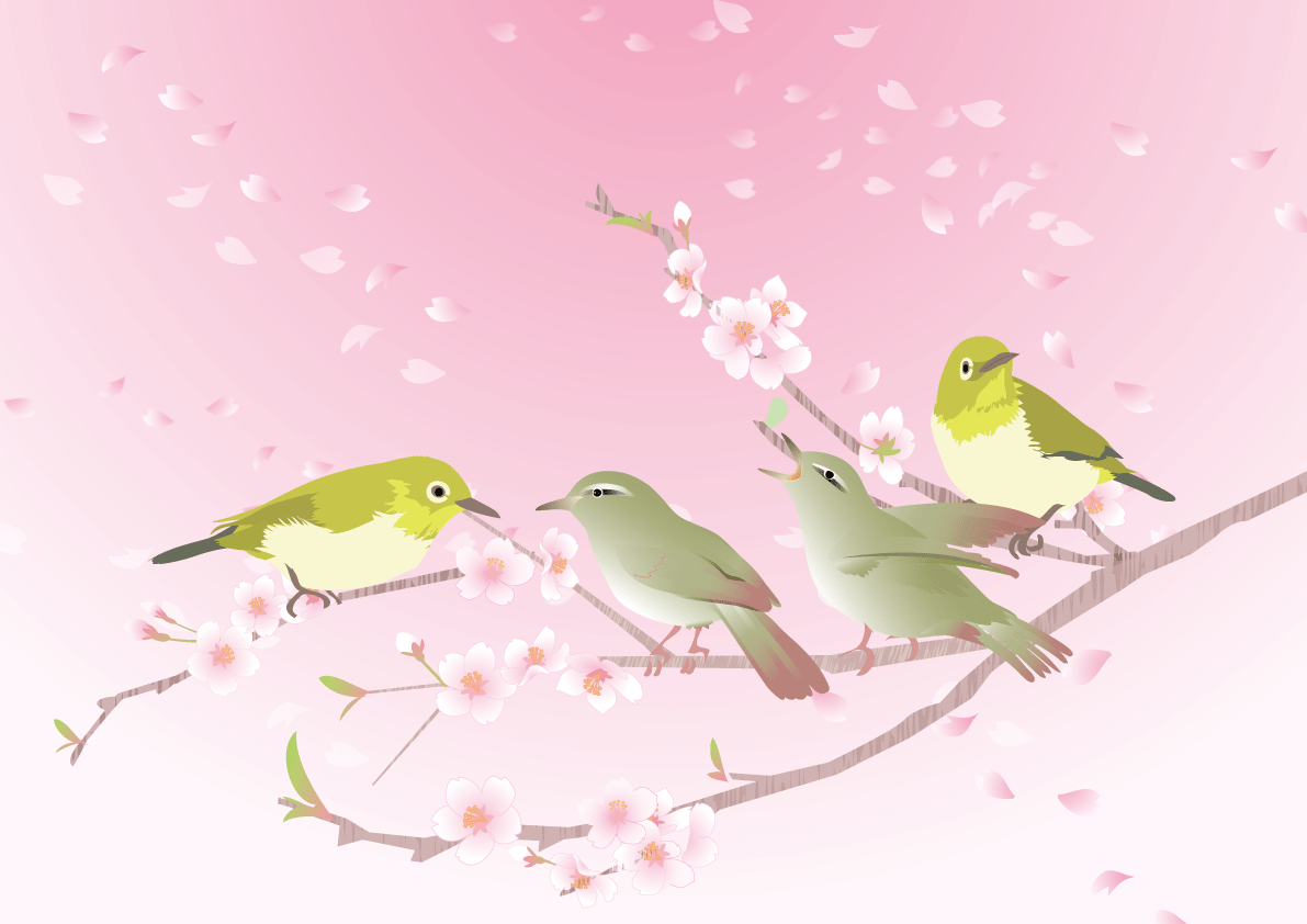Background of warbler and white-eye