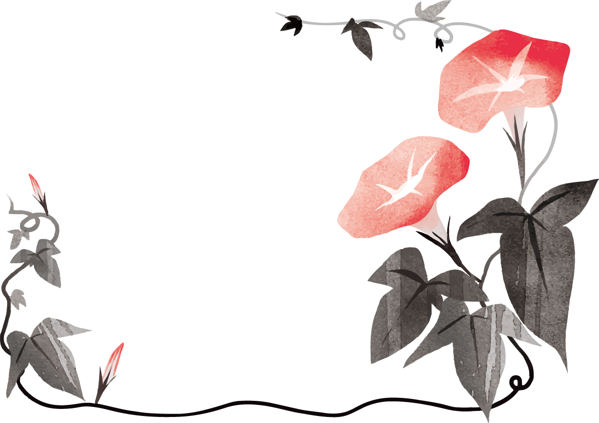 Japanese style morning glory frame frame