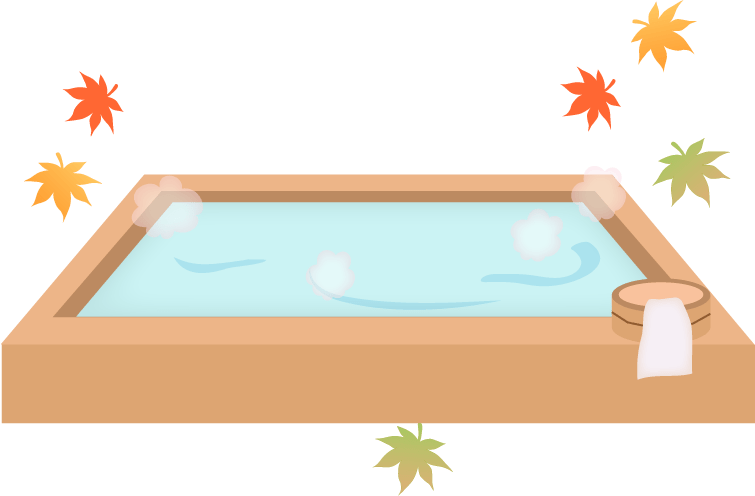 Autumn leaves and hot springs