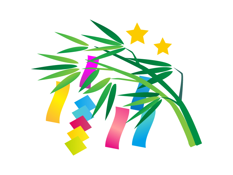 Bamboo leaves and Tanabata decoration material