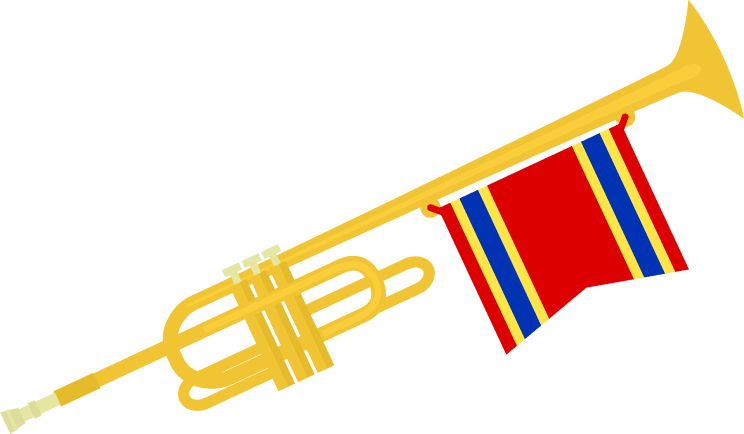 Trumpet with flag