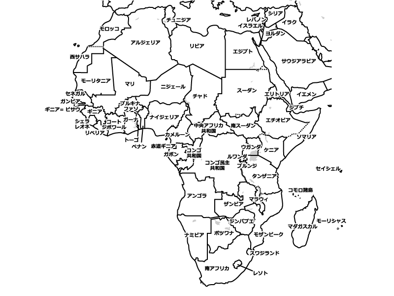 Blank map of the African continent
