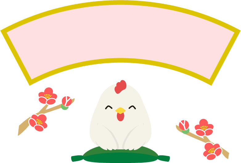 Plum blossom and chicken frame sitting on a cushion-frame