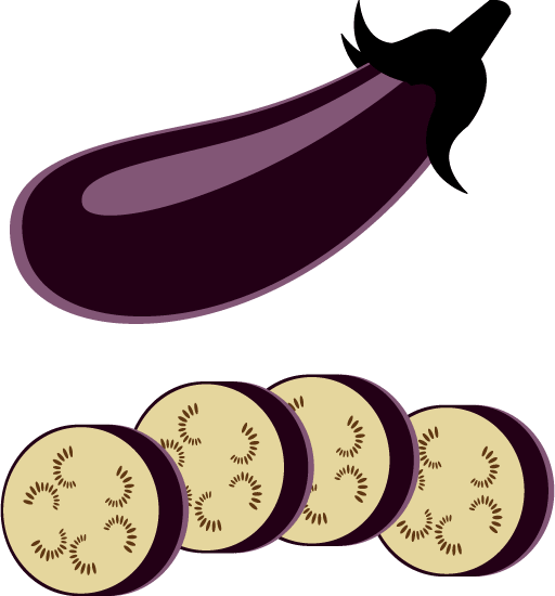 Cut eggplant