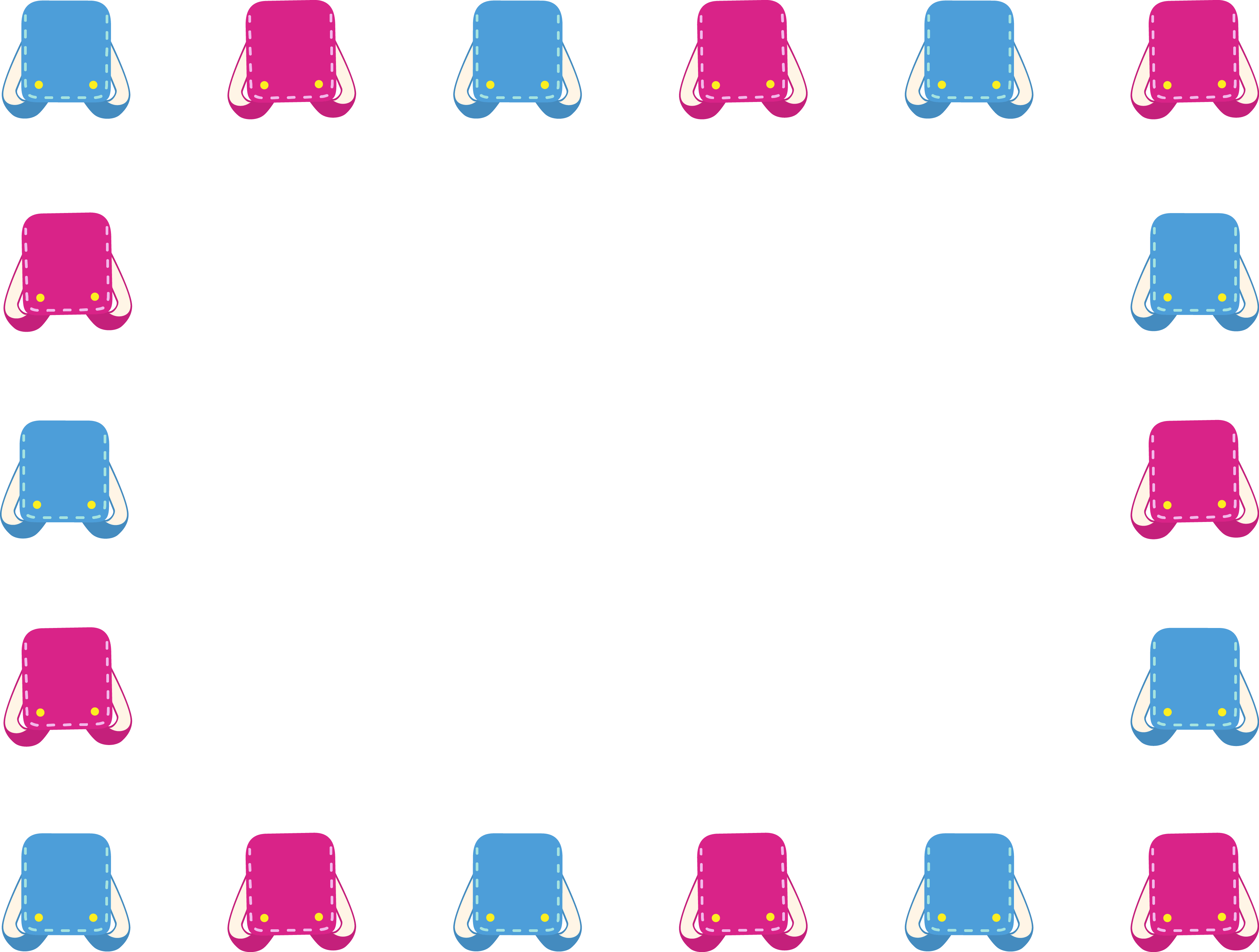 Pink and light blue school bag enclosure frame Decorative frame