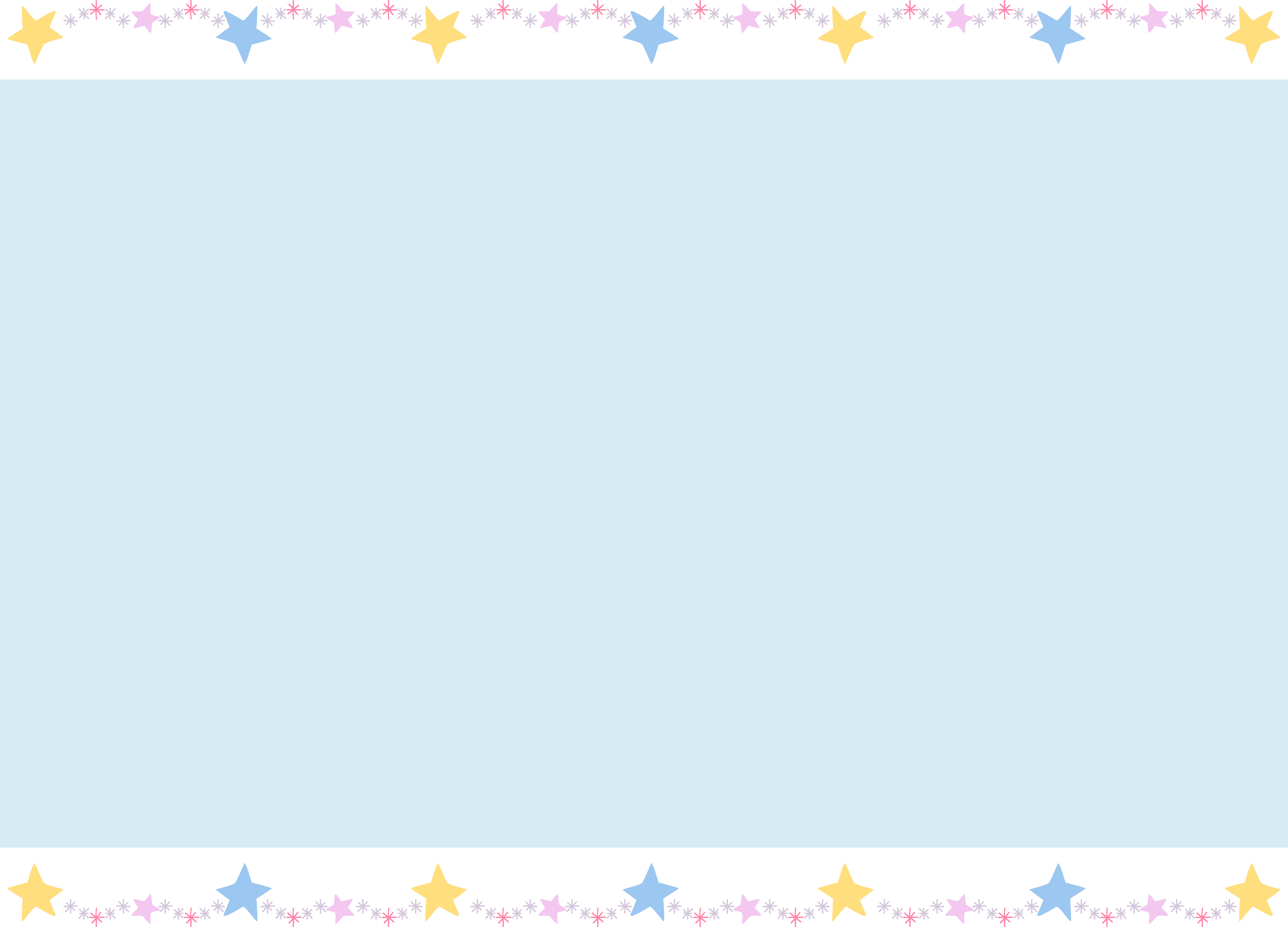 Handwritten style glitter star top and bottom light blue frame decorative frame