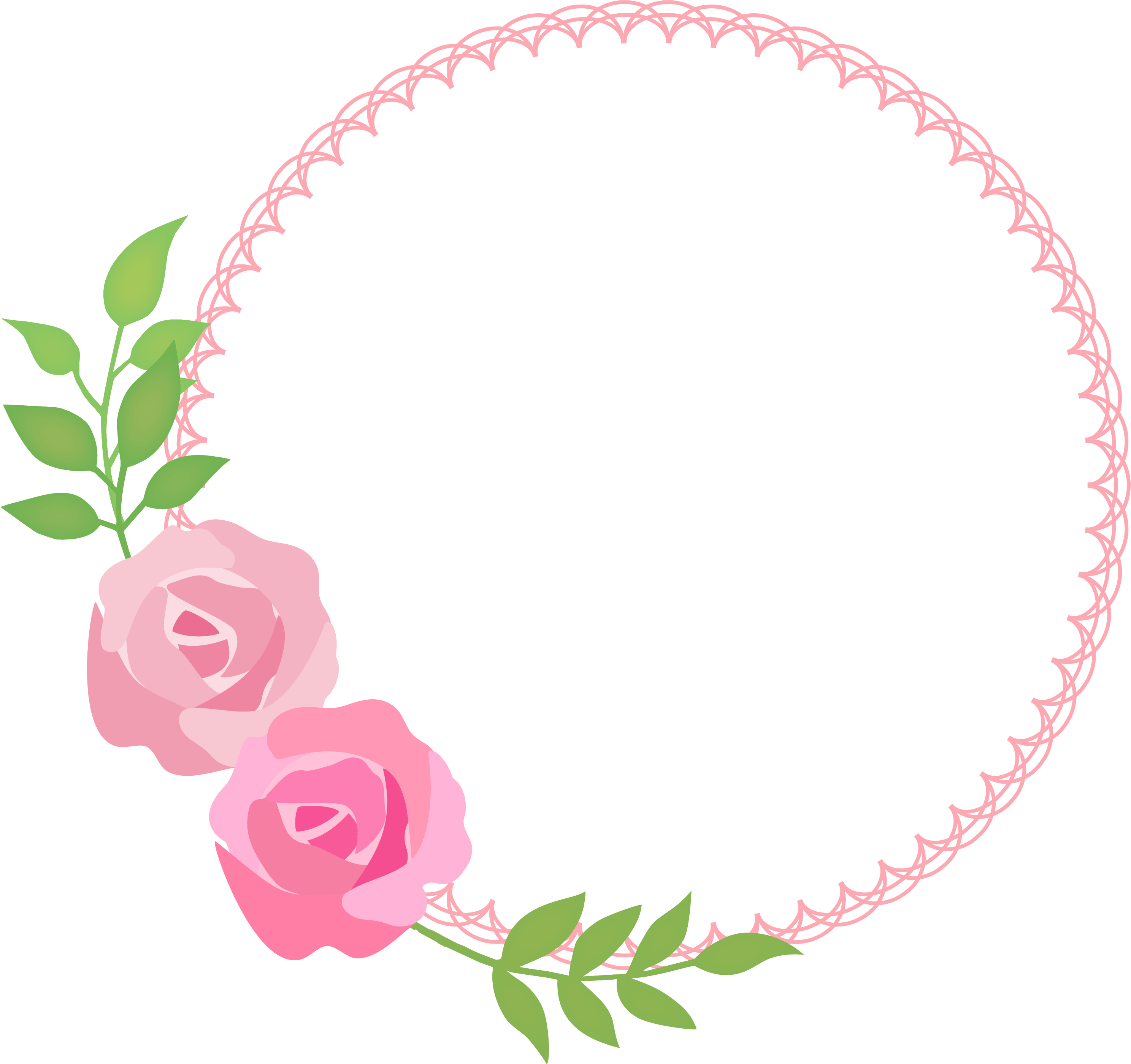 Round frame of rose (rose) Decorative frame