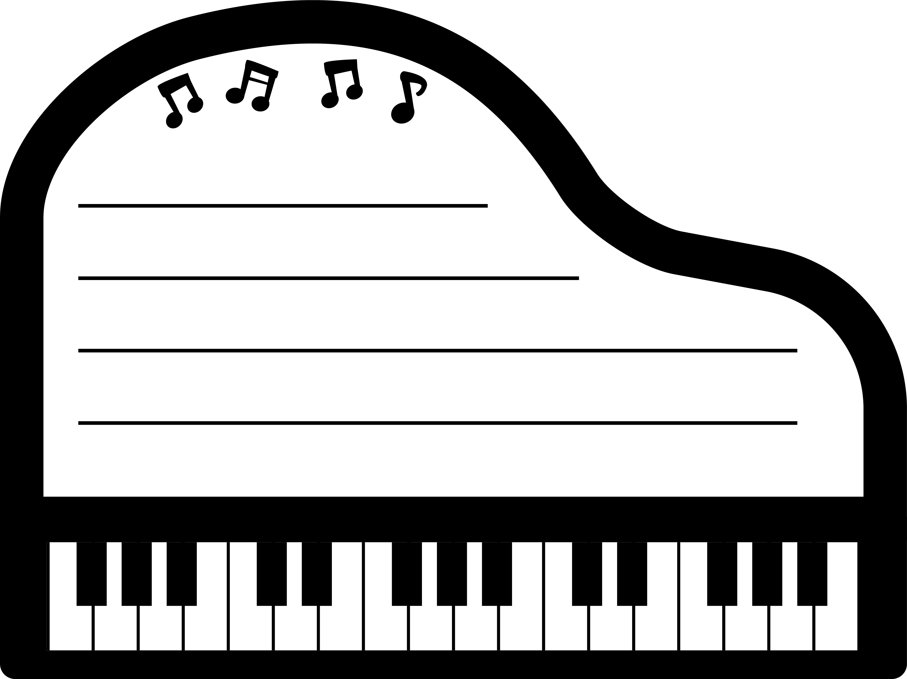 Piano black and white notepad frame Decorative frame