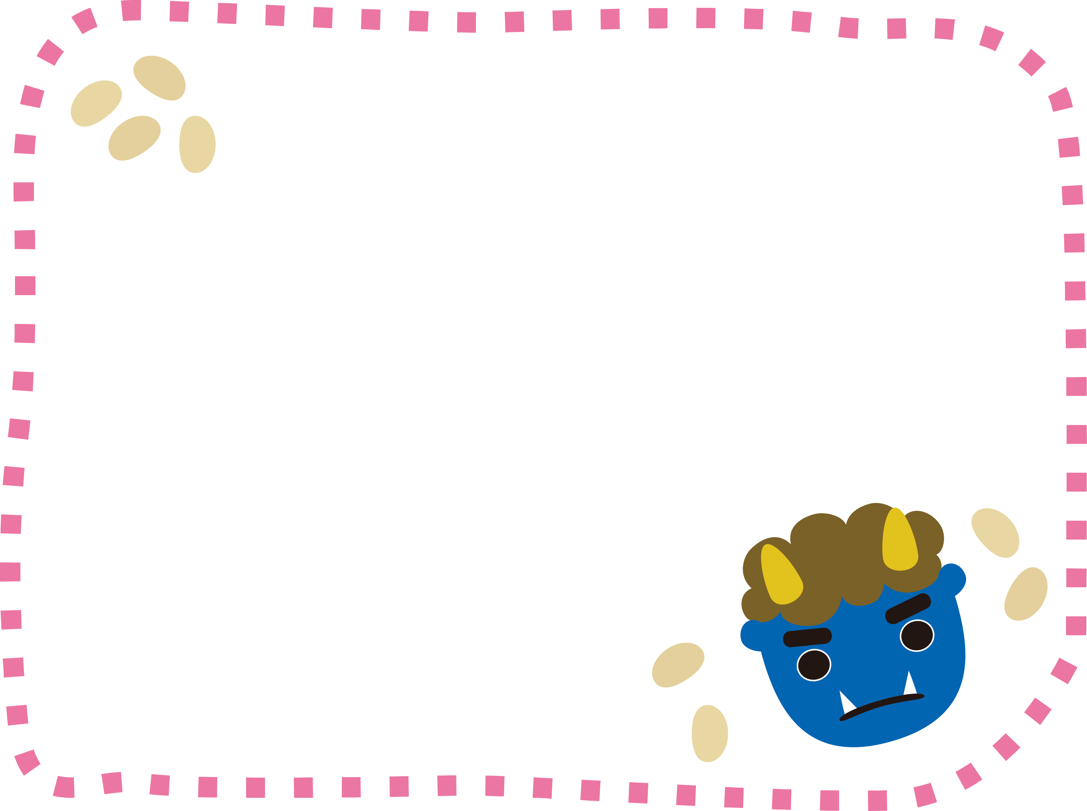 Setsubun-Ao Oni's dotted frame decorative frame