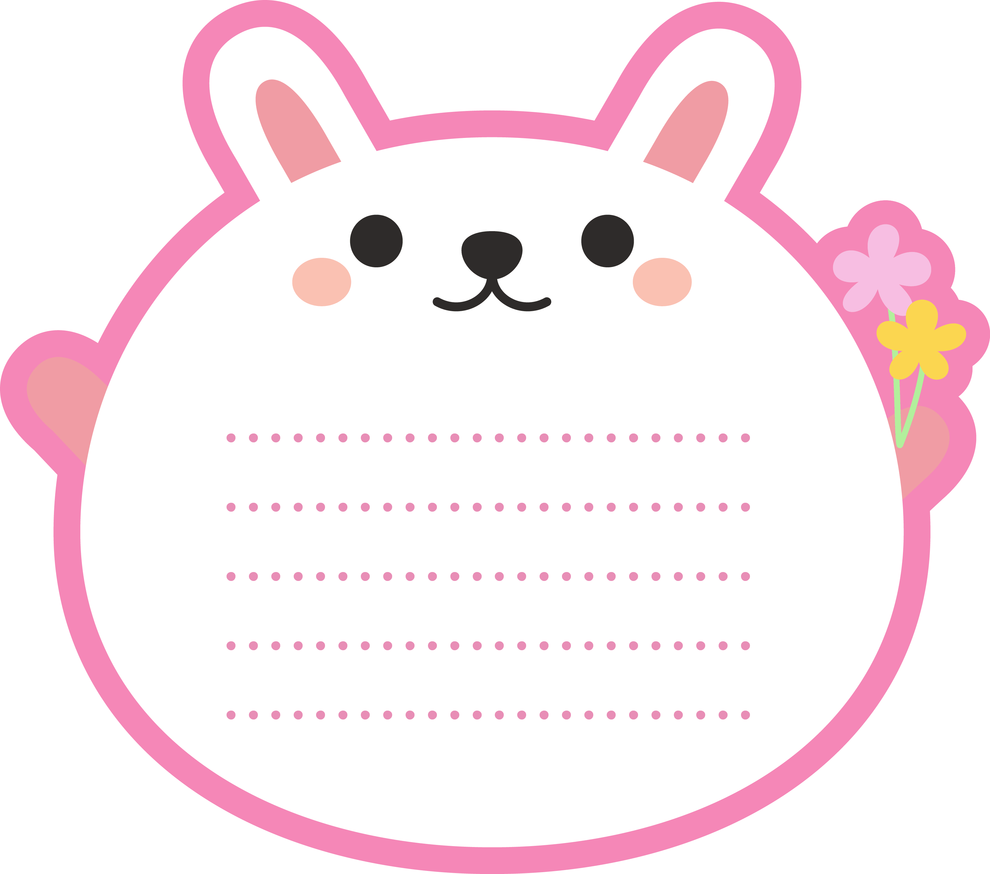 Rabbit notepad style frame Decorative frame