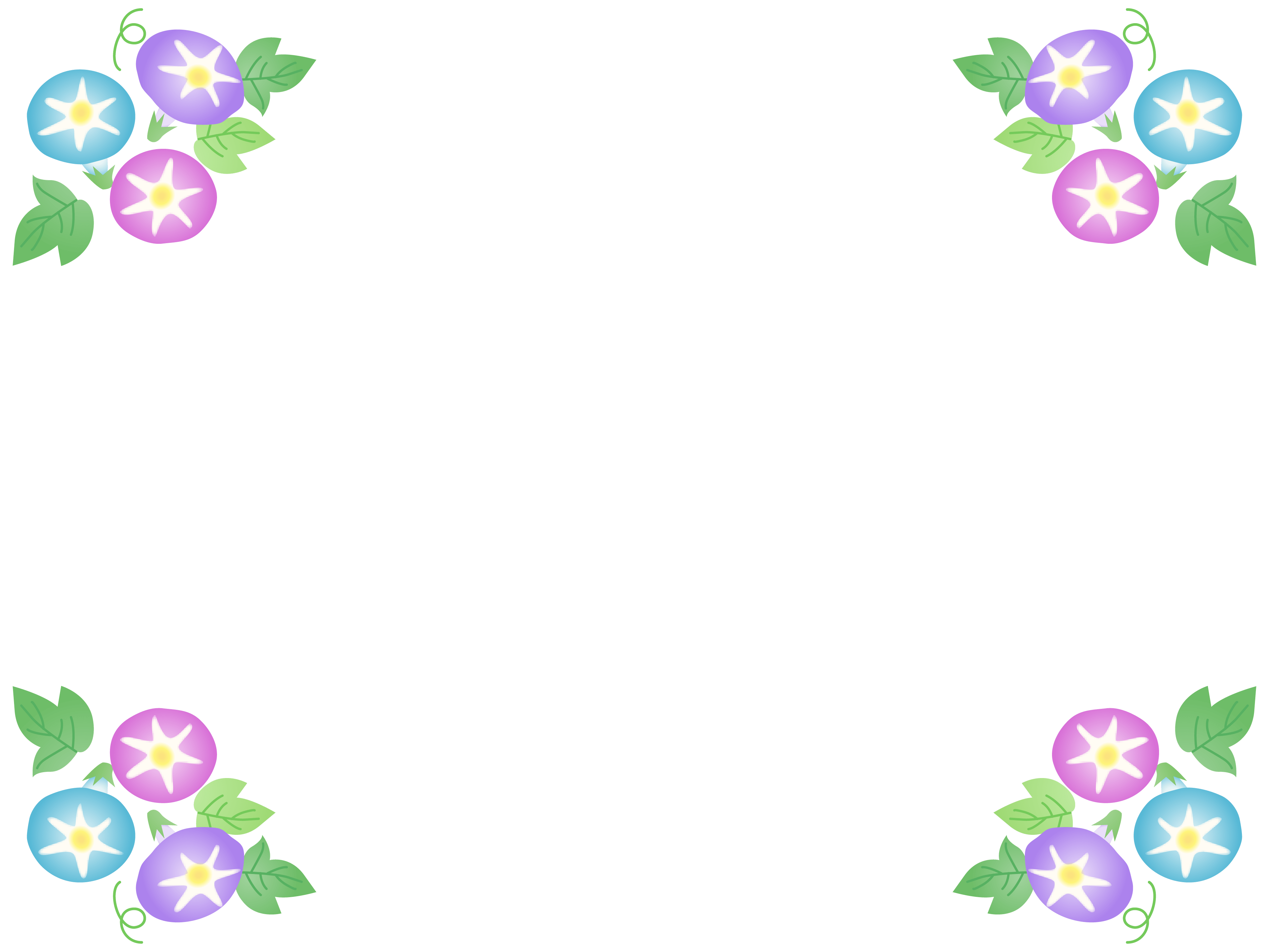 Frames at the four corners of the morning glory