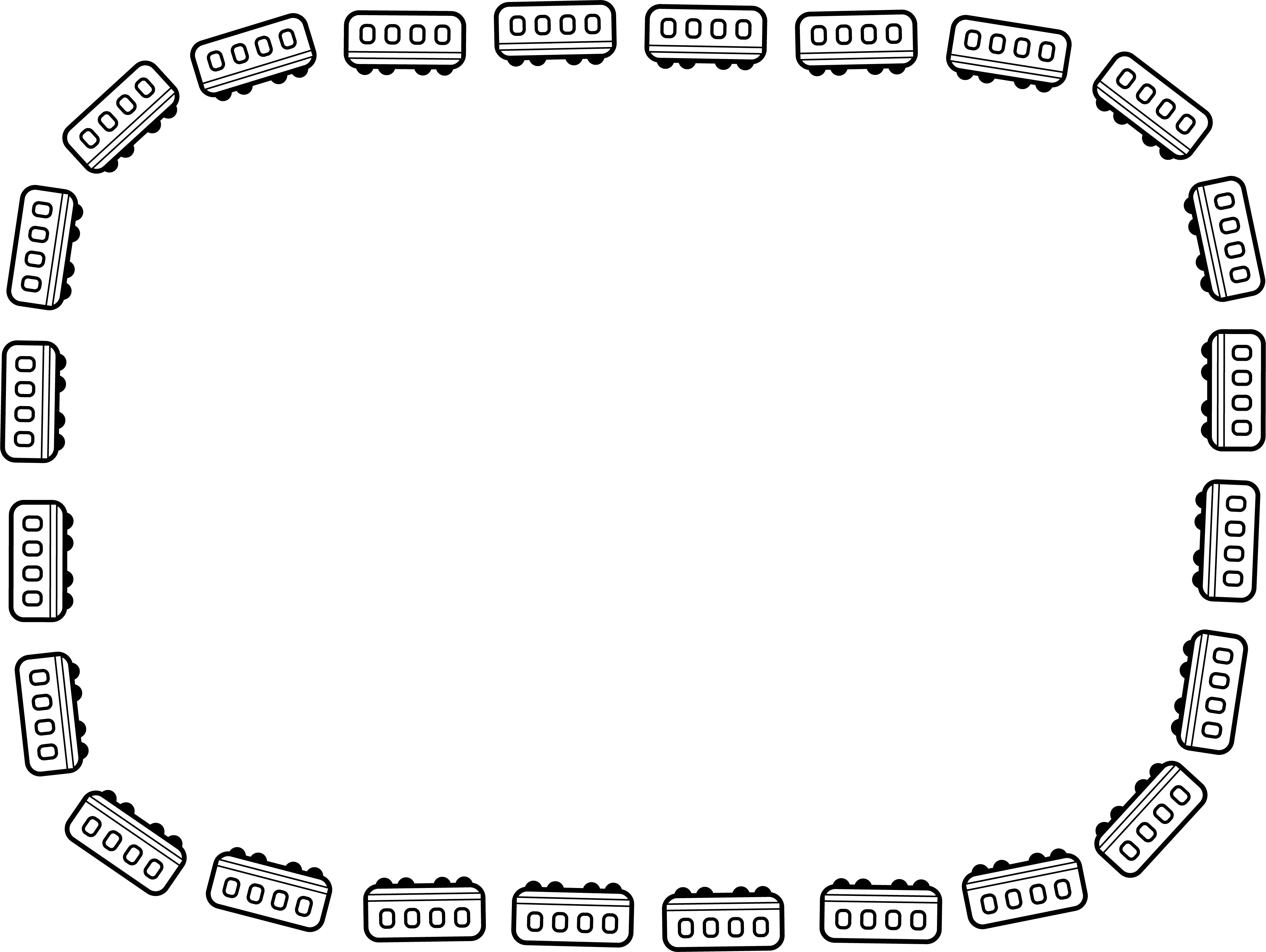 Black and white train enclosure frame Decorative frame