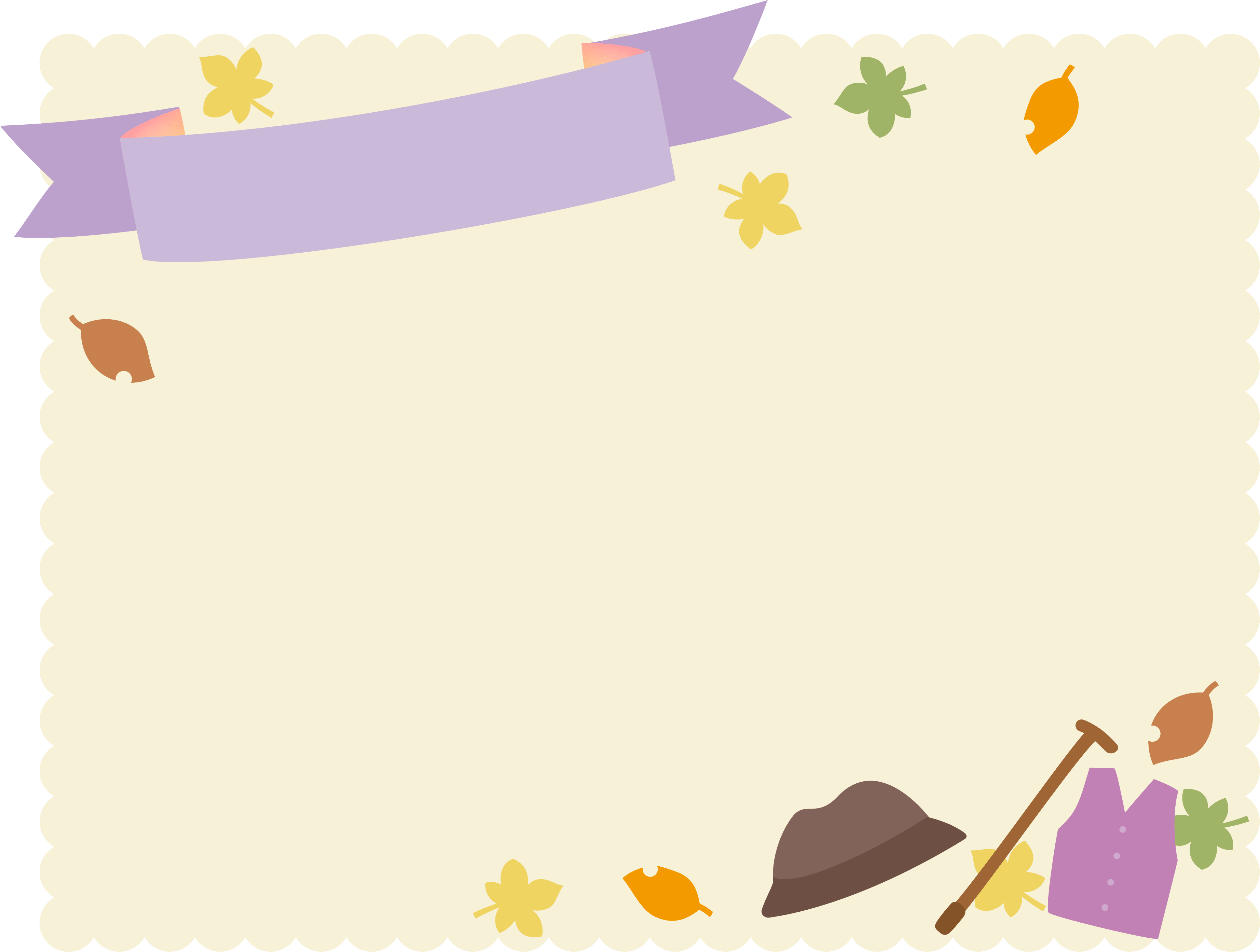 Respect for the Aged Day-Cream Mokomoko Frame with Purple Heading Decorative Frame