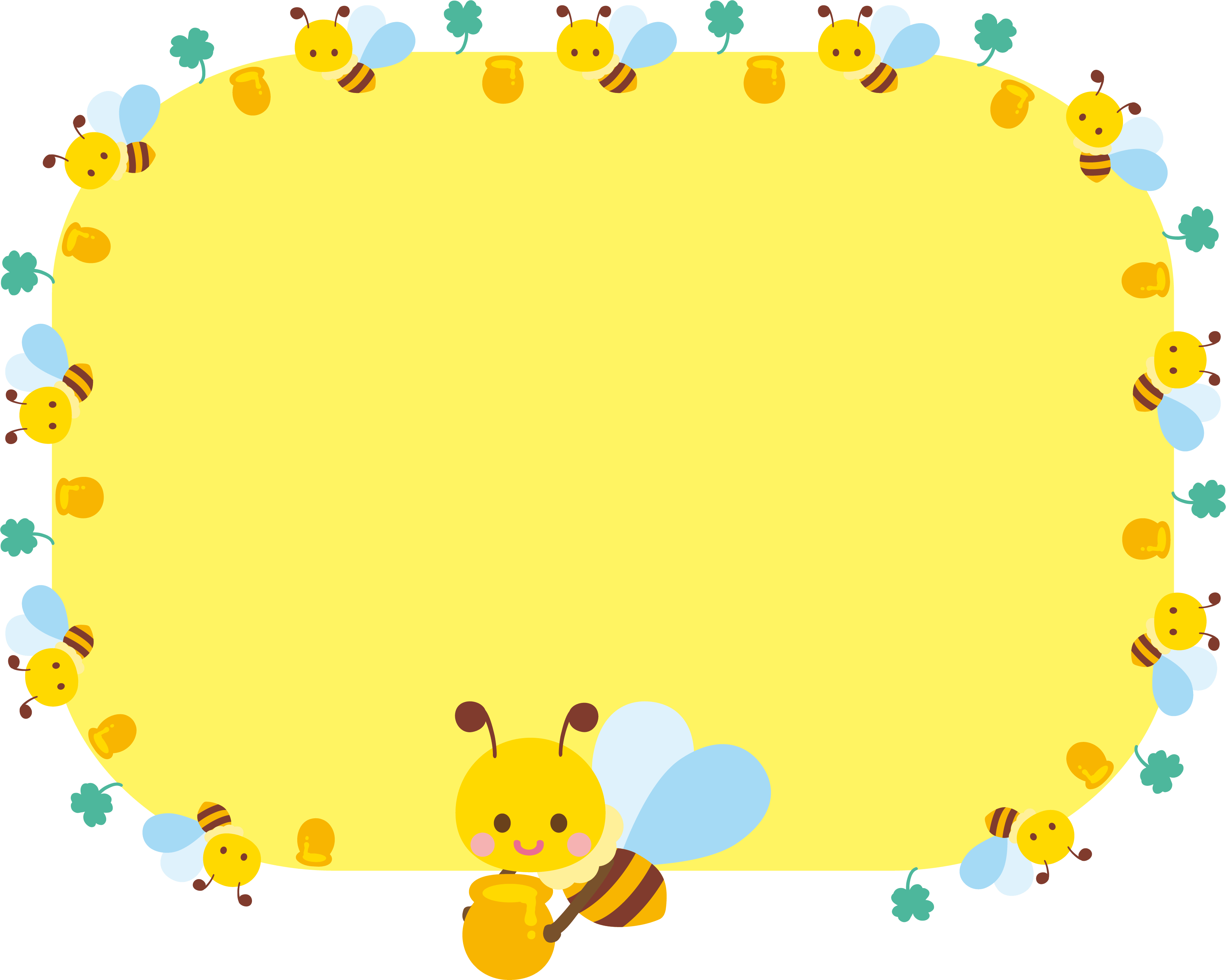 Cute honey bee yellow box frame decorative frame