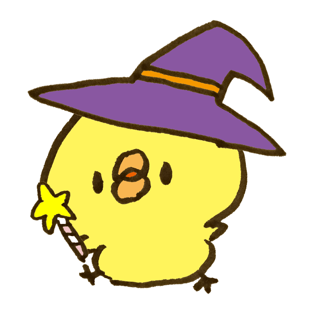 A chick dressed as Halloween