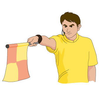 Linesmen raising the flag