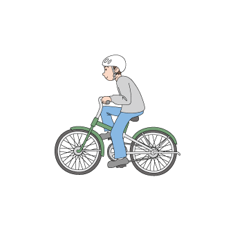 Boy riding a bicycle