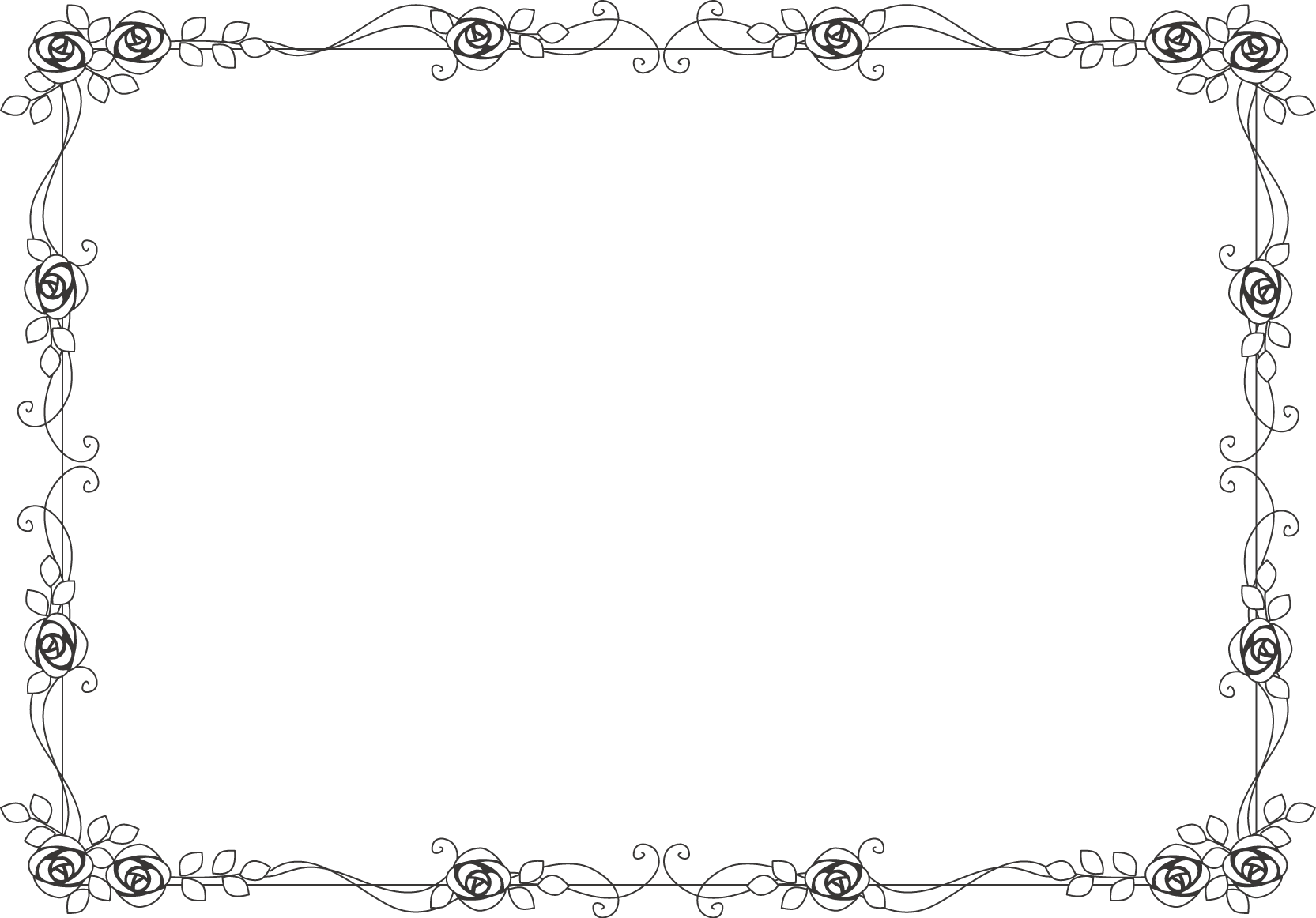 Decorative frame-Illustration frame-Decorative ruled line-Decorative line-Rose design