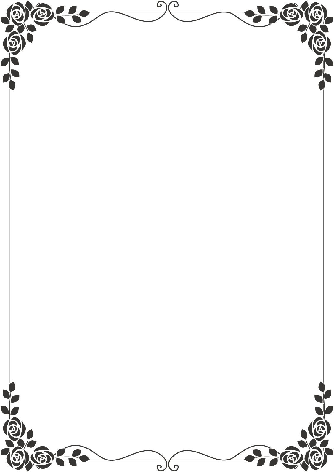 Decorative frame-Illustration frame-Decorative ruled line-Decorative line-Rose design