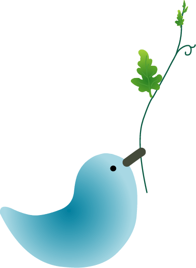 Little bird carrying happiness