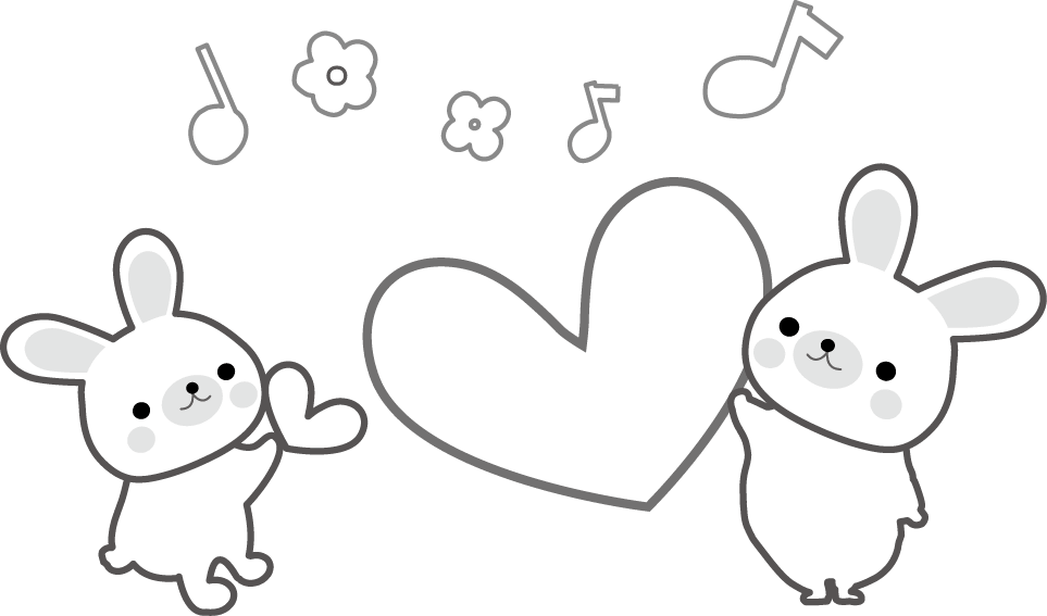 Rabbit parent and child and heart