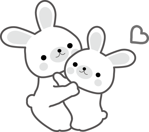Rabbit parent and child and heart