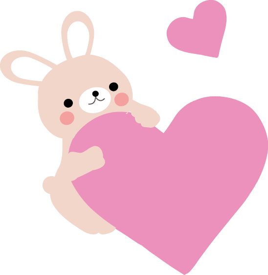 Rabbit parent and child and heart