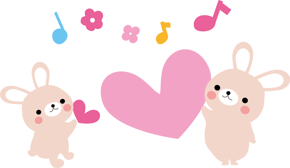 Rabbit parent and child and heart