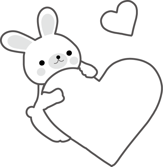 Rabbit parent and child and heart