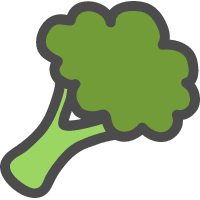 Cute hand-painted broccoli icon