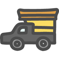 Handwritten style illustration icon of hearse