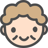 Handwritten style illustration icon of a permed aunt (middle-aged woman)