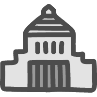 Cute hand-drawn icon of Parliament building