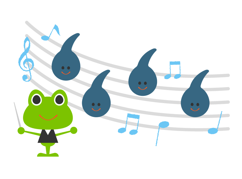 Music of cute frogs and tadpoles