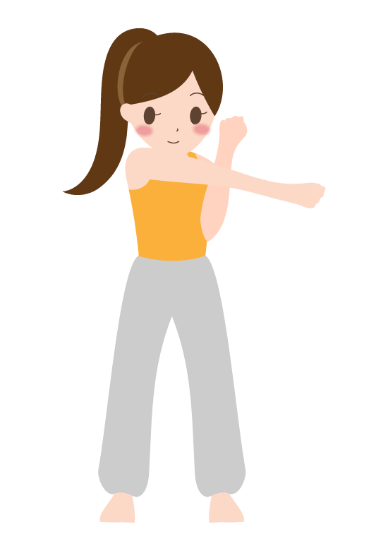 Woman doing stretching and preparatory exercises