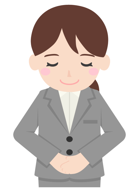 Rei-Female office worker bowing