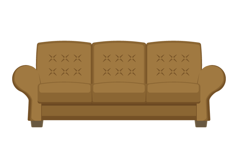 Leather three-seat sofa