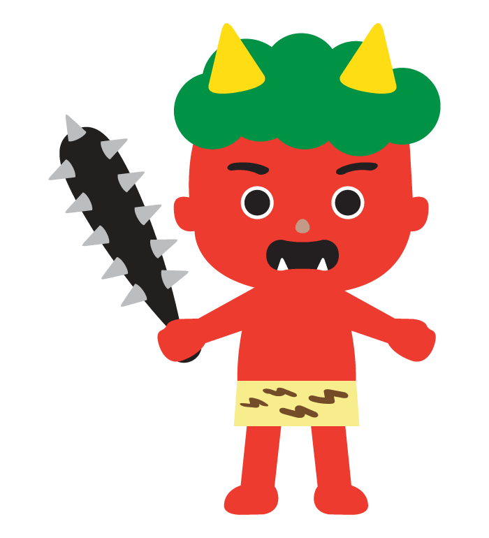 Red demon with a gold stick