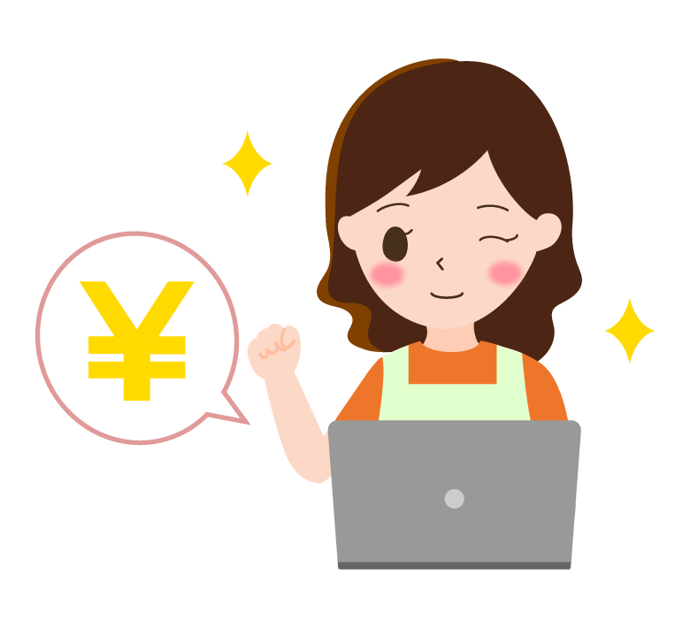 Housewife doing a side job on a PC