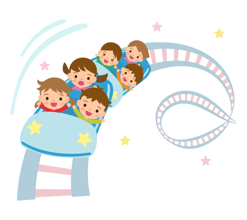 Roller coaster and children
