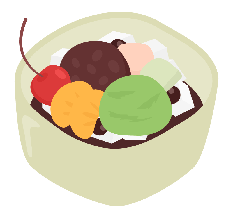 Anmitsu with ice cream