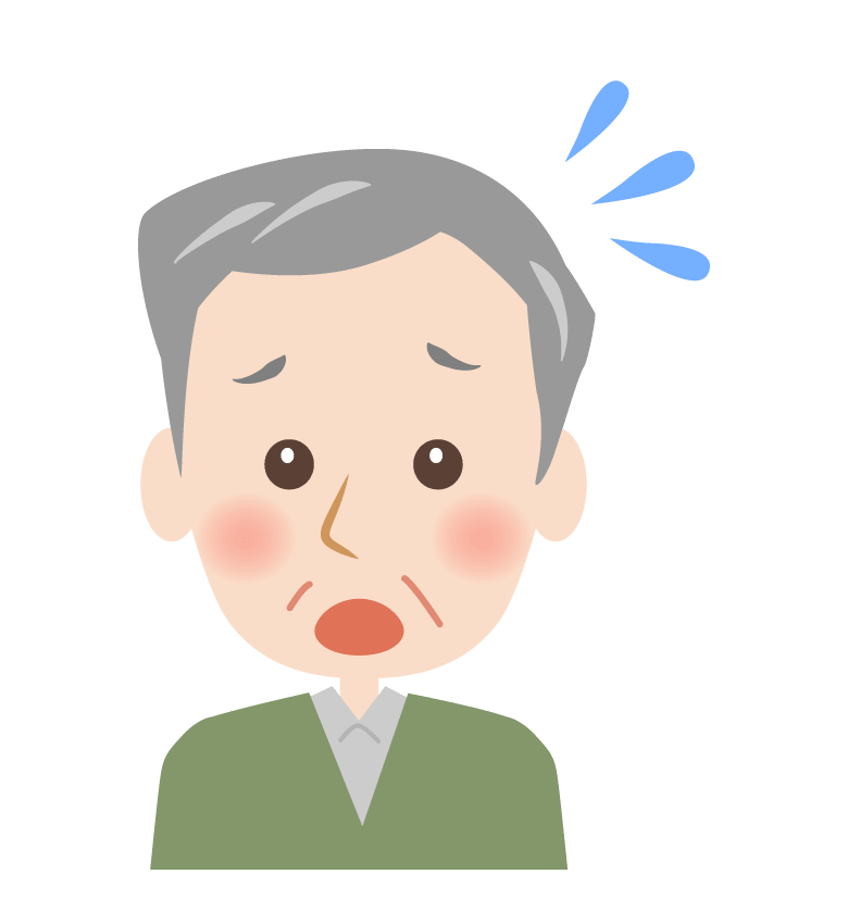 Face of impatient grandfather