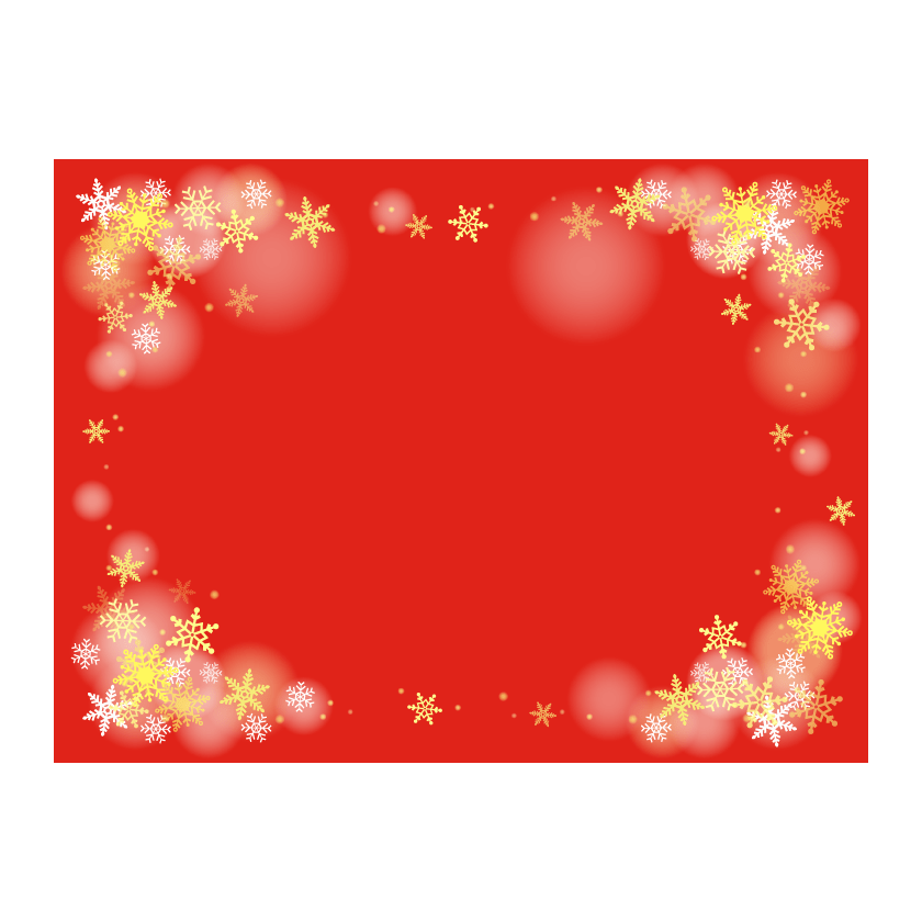 Snowflake red background square frame-frame