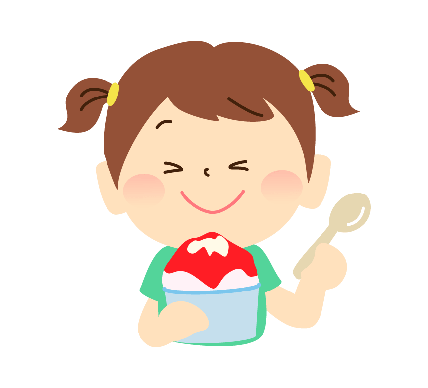 Girl eating shaved ice