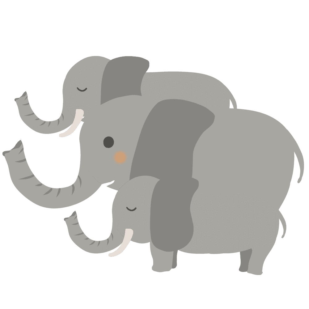 Elephant illustration-A collection of cute animal materials that can be used for free