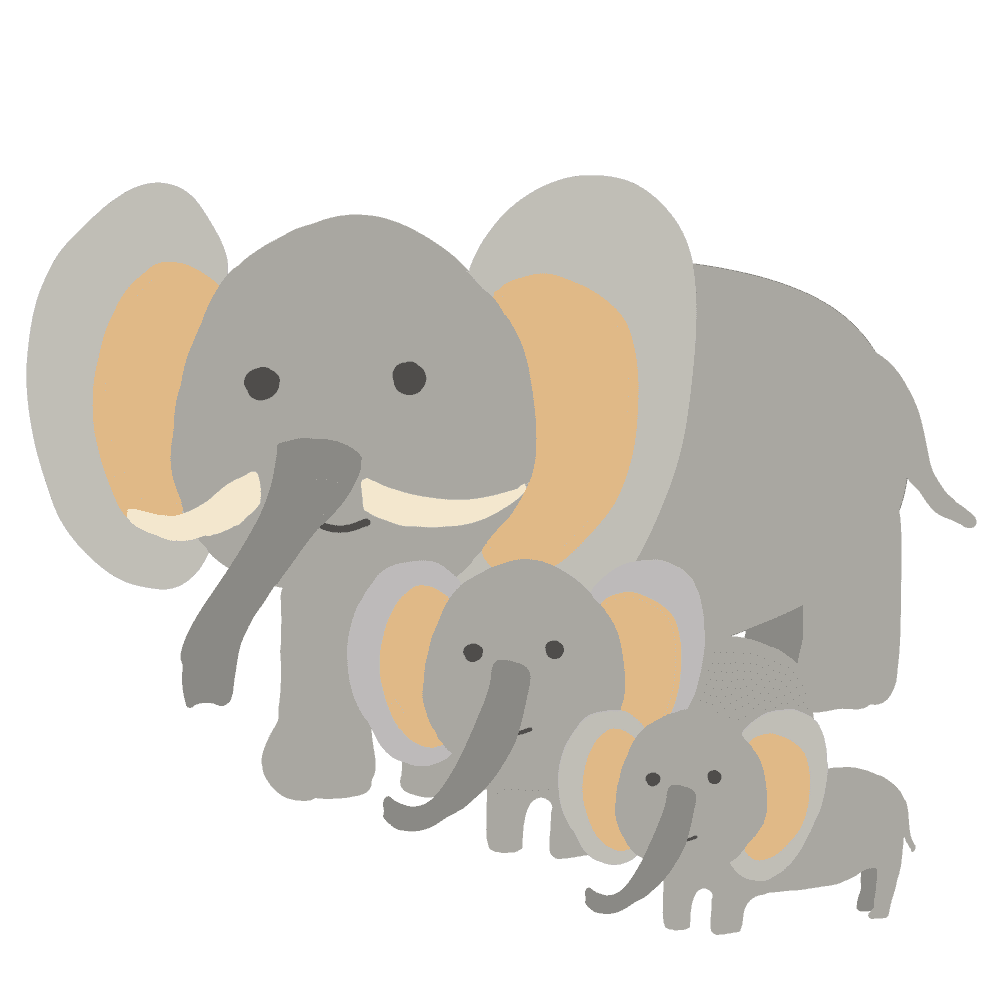 Elephant illustration-A collection of cute animal materials that can be used for free