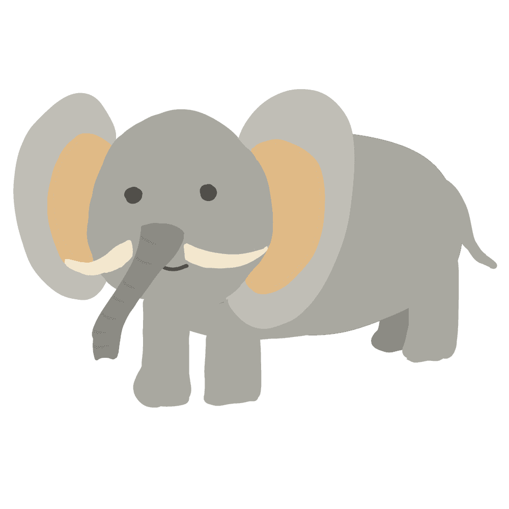 Elephant illustration-A collection of cute animal materials that can be used for free