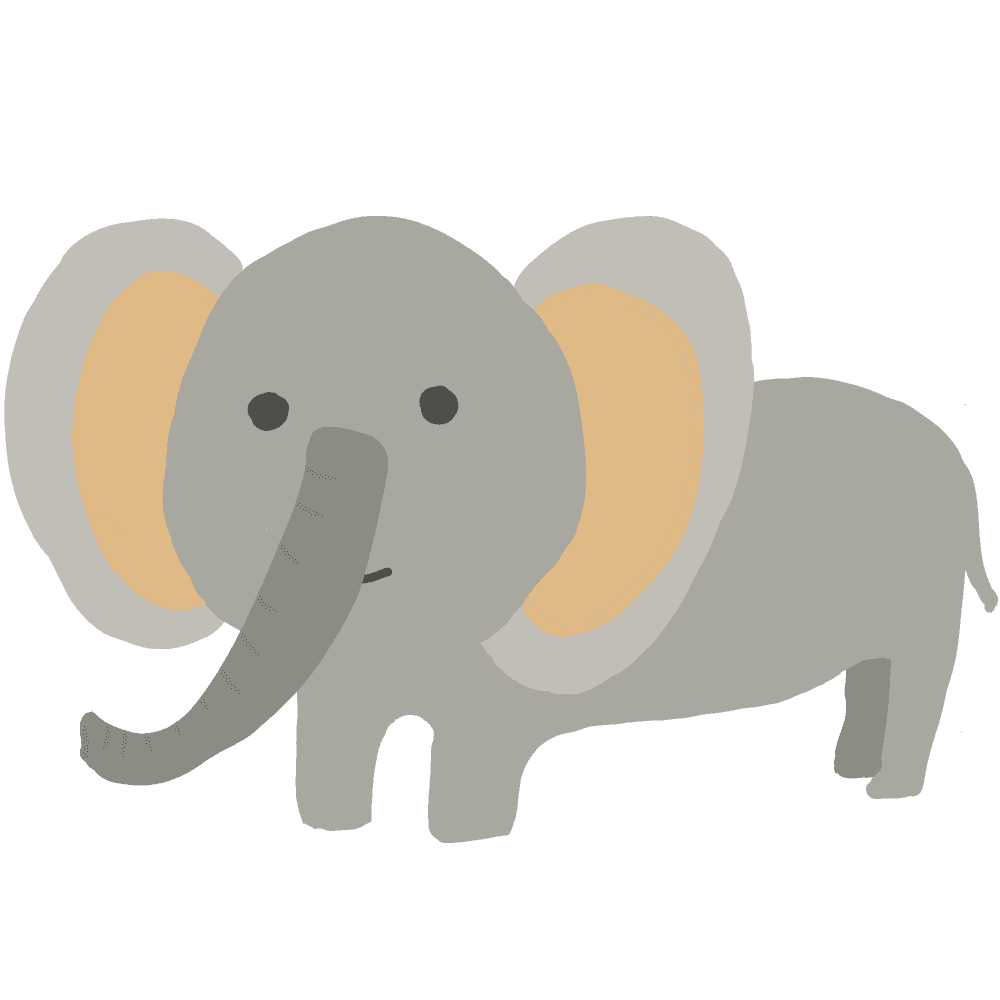 Elephant illustration-A collection of cute animal materials that can be used for free