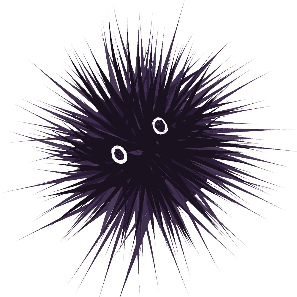 Sea urchin illustration-Cute sea thorn creatures for sushi