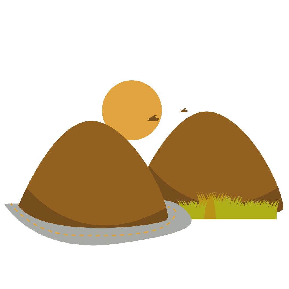 Mountain illustration-Cute Mt. Fuji and hand-painted mountain